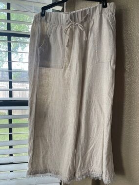 Women’s Thread and Supply Drawstring Linen Pants in Natural size Medium